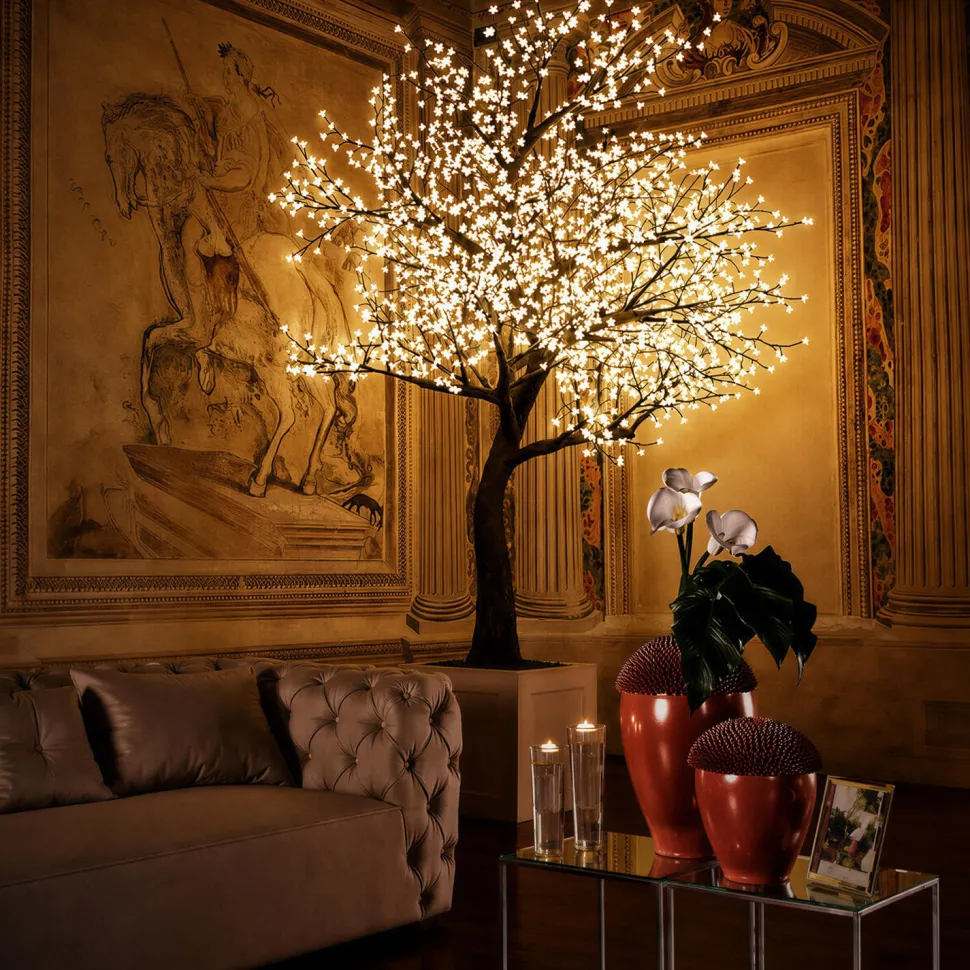 Lighted Cherry Blossom LED Tree - AC Adapter - 960 LEDs - Warm White- 8FT Tall