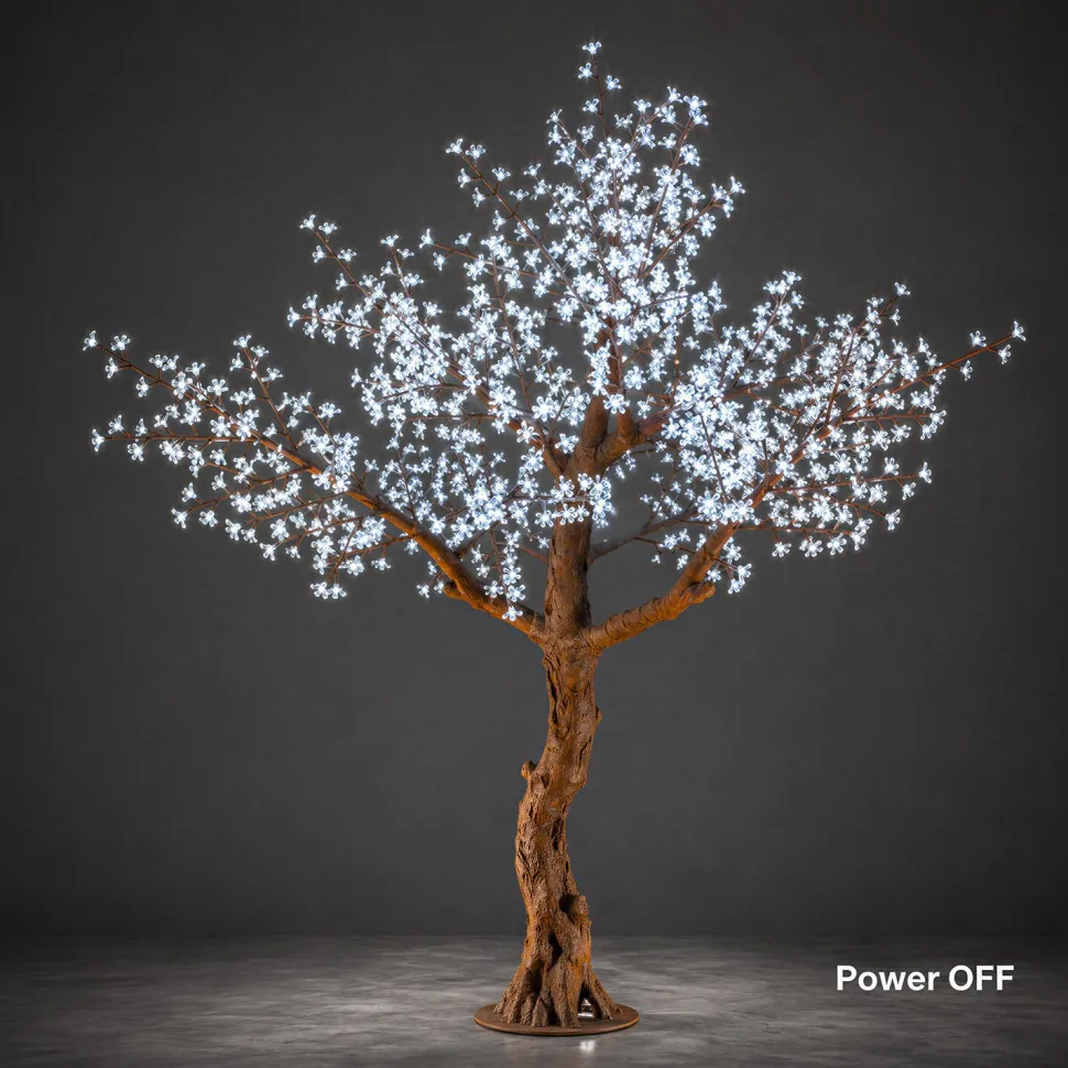 Lighted Cherry Blossom LED Tree - AC Adapter - 1200 LEDs - Warm White - 9FT Tall