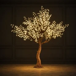 Lighted Cherry Blossom LED Tree - AC Adapter - 1200 LEDs - Warm White - 9FT Tall