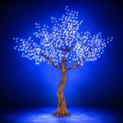 Lighted Cherry Blossom LED Tree - AC Adapter - 1200 LEDs - RGBW w/ Remote & Many Functions! - 9FT Tall