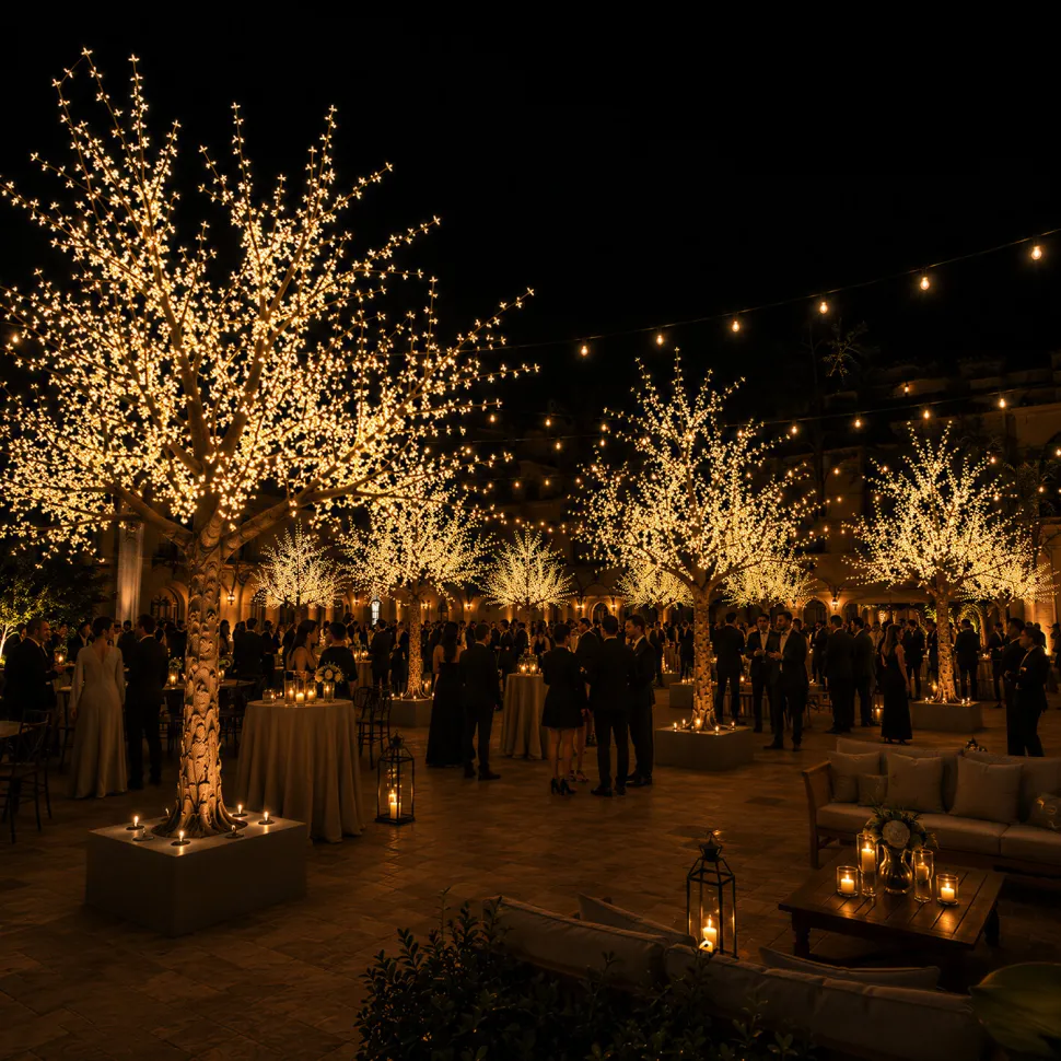 Lighted Cherry Tree - AC Adapter - 2400 LEDs - Warm White - 10FT Tall