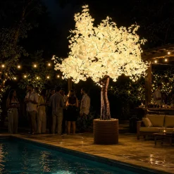 Lighted Ginkgo LED Tree - AC Adapter - 1632 LEDs - Warm White - 9FT Tall
