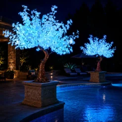 Lighted Grand Centerpiece or Floor Ginkgo LED Tree - AC Adapter - 700 LEDs - RGBW w/ Remote & Many Functions! - 6.5FT Tall