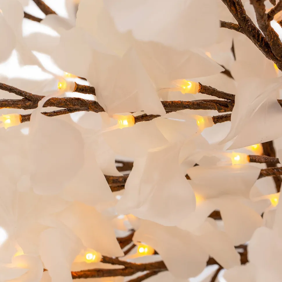 Lighted Grand Centerpiece or Floor Ginkgo LED Tree - AC Adapter - 480 LEDs - Warm White - 5FT Tall