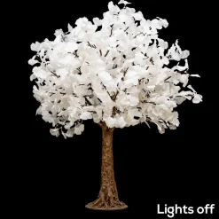 Lighted Grand Centerpiece or Floor Ginkgo LED Tree - AC Adapter - 480 LEDs - Warm White - 5FT Tall