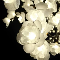 Lighted White Cherry Blossom Flower LED Tree - AC Adapter - 1200 LEDs - Warm White - 9FT Tall