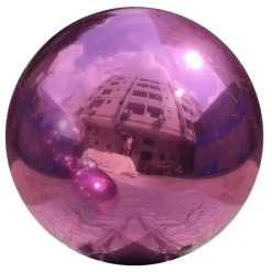 Light Pink Giant Inflatable Mirror Ball Sphere – Maxorb™ Reflective Ceiling Event Decor – Commercial Installation Sizes