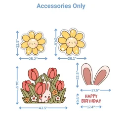Little Bunny Foam Core Birthday Backdrop Kit by PopScene™