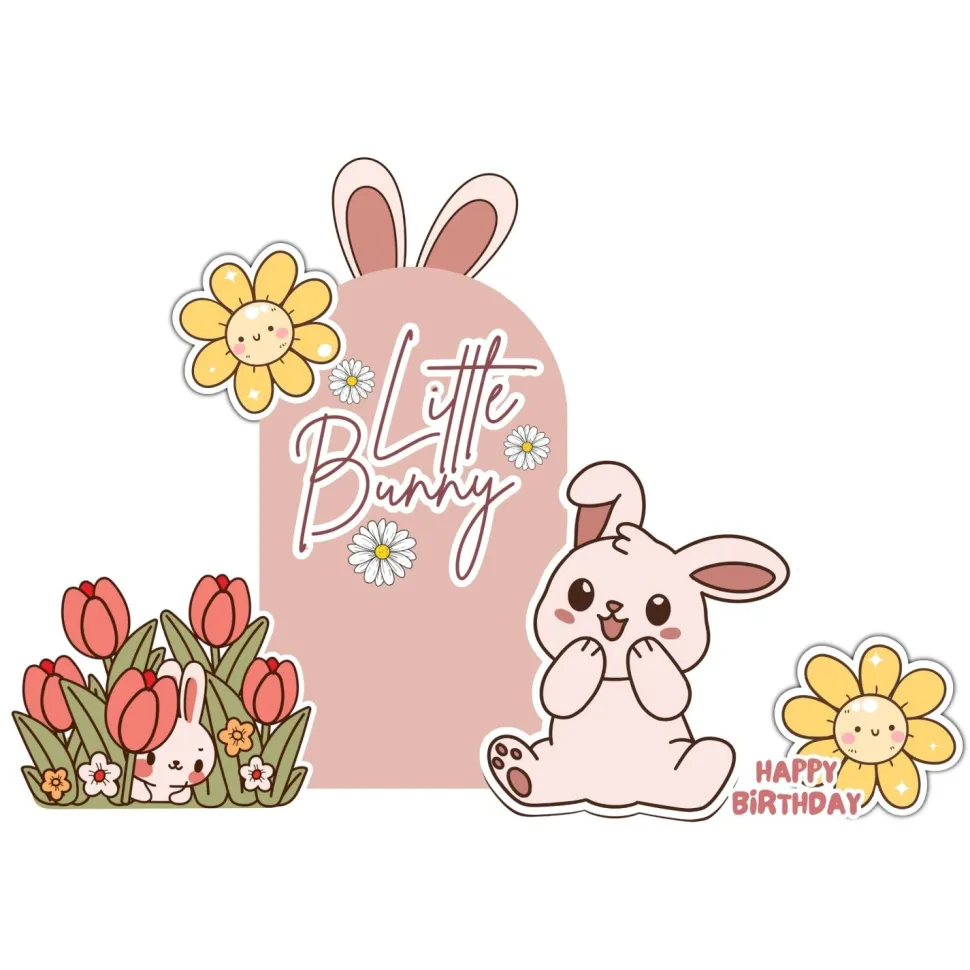 Little Bunny Foam Core Birthday Backdrop Kit by PopScene™