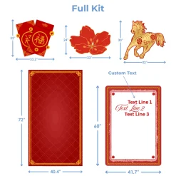Lunar New Year Prosperity Foam Core Backdrop Kit by PopScene™