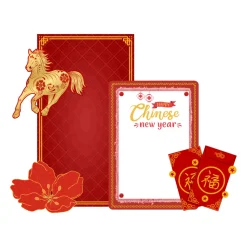 Lunar New Year Prosperity Foam Core Backdrop Kit by PopScene™