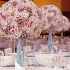 LUXE Blush & Pink Mixed Floral Ball Table Centerpiece - 31 Inches