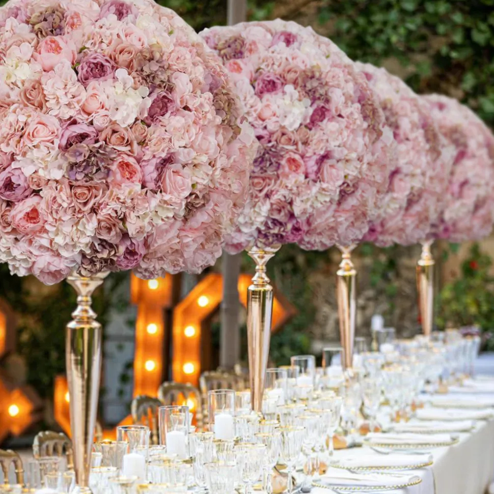LUXE Blush & Pink Mixed Floral Ball Table Centerpiece - 31 Inches