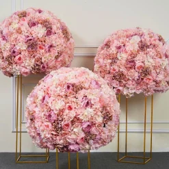 LUXE Blush & Pink Mixed Floral Ball Table Centerpiece - 31 Inches