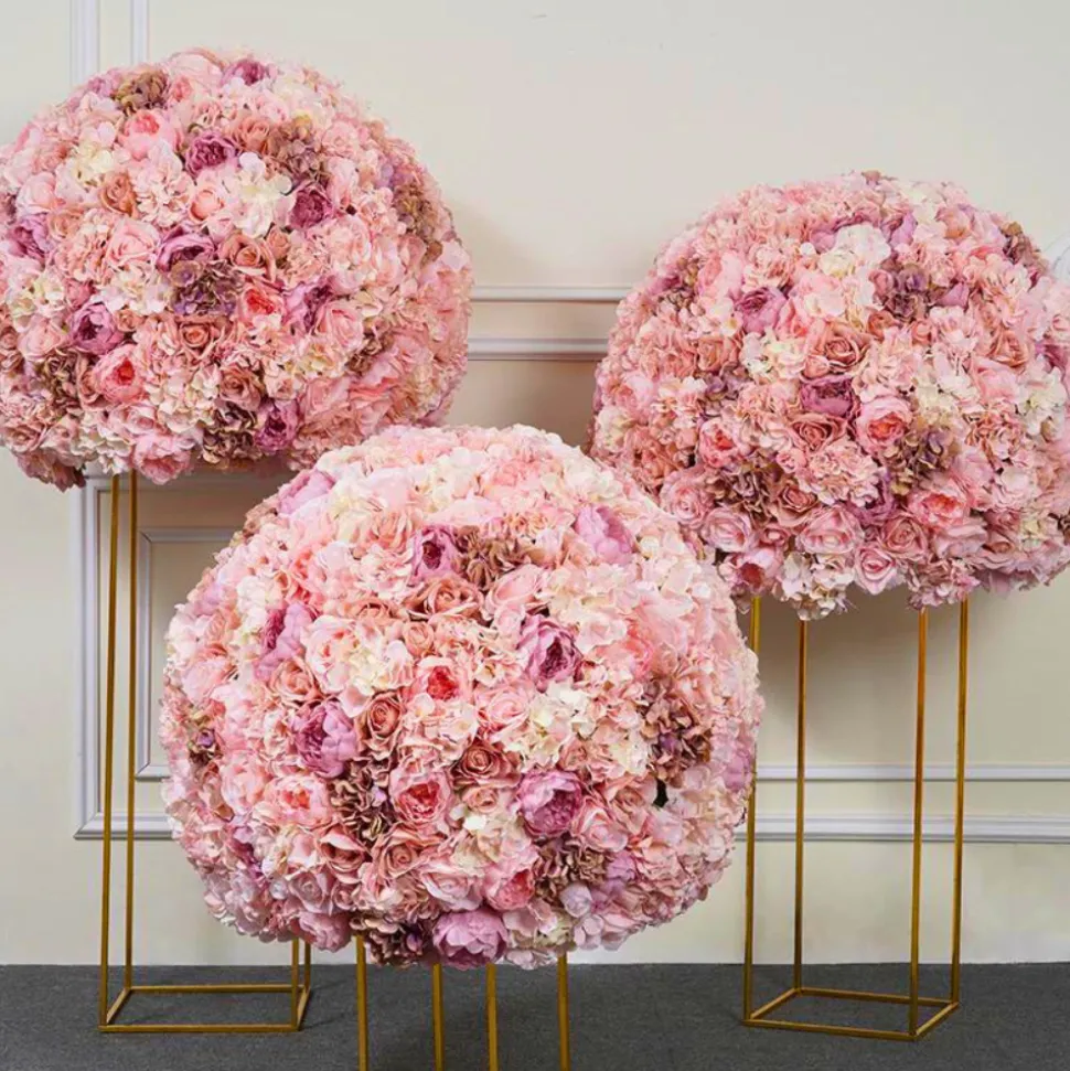 LUXE Blush & Pink Mixed Floral Ball Table Centerpiece - 31 Inches