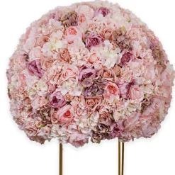 LUXE Blush & Pink Mixed Floral Ball Table Centerpiece - 31 Inches