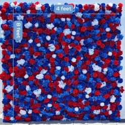 Luxe 5D Deep Blue & Red Hydrangea Floral Wall - Roll Up Curtain Style - Easy Install! Select Size