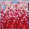 Luxe 5D Gradient Red & Pink Rose & Palm Orchid Floral Wall - Roll Up Curtain Style - Easy Install! Select Size