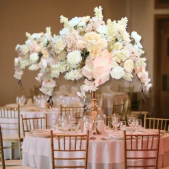 LUXE 5D Rose, Hydrangea & Orchid Artificial Flower Table Centerpiece - Pink