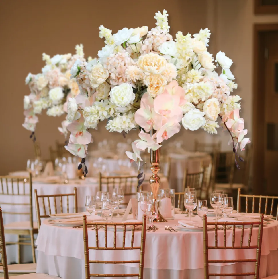 LUXE 5D Rose, Hydrangea & Orchid Artificial Flower Table Centerpiece - Pink