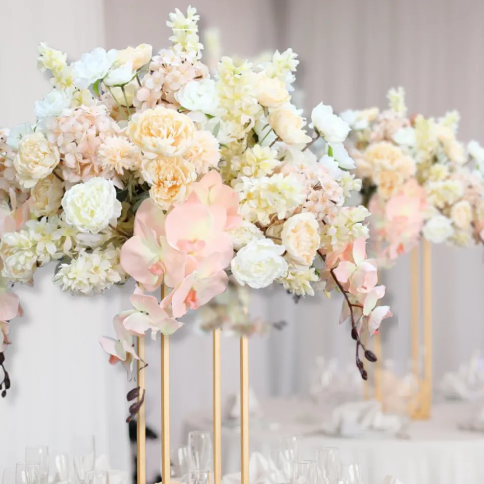 LUXE 5D Rose, Hydrangea & Orchid Artificial Flower Table Centerpiece - Pink