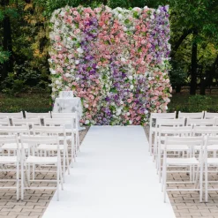 Luxe 5D Roses, Hydrangea & Babysbreath Floral Wall - Roll Up Curtain Style - Easy Install! Select Size