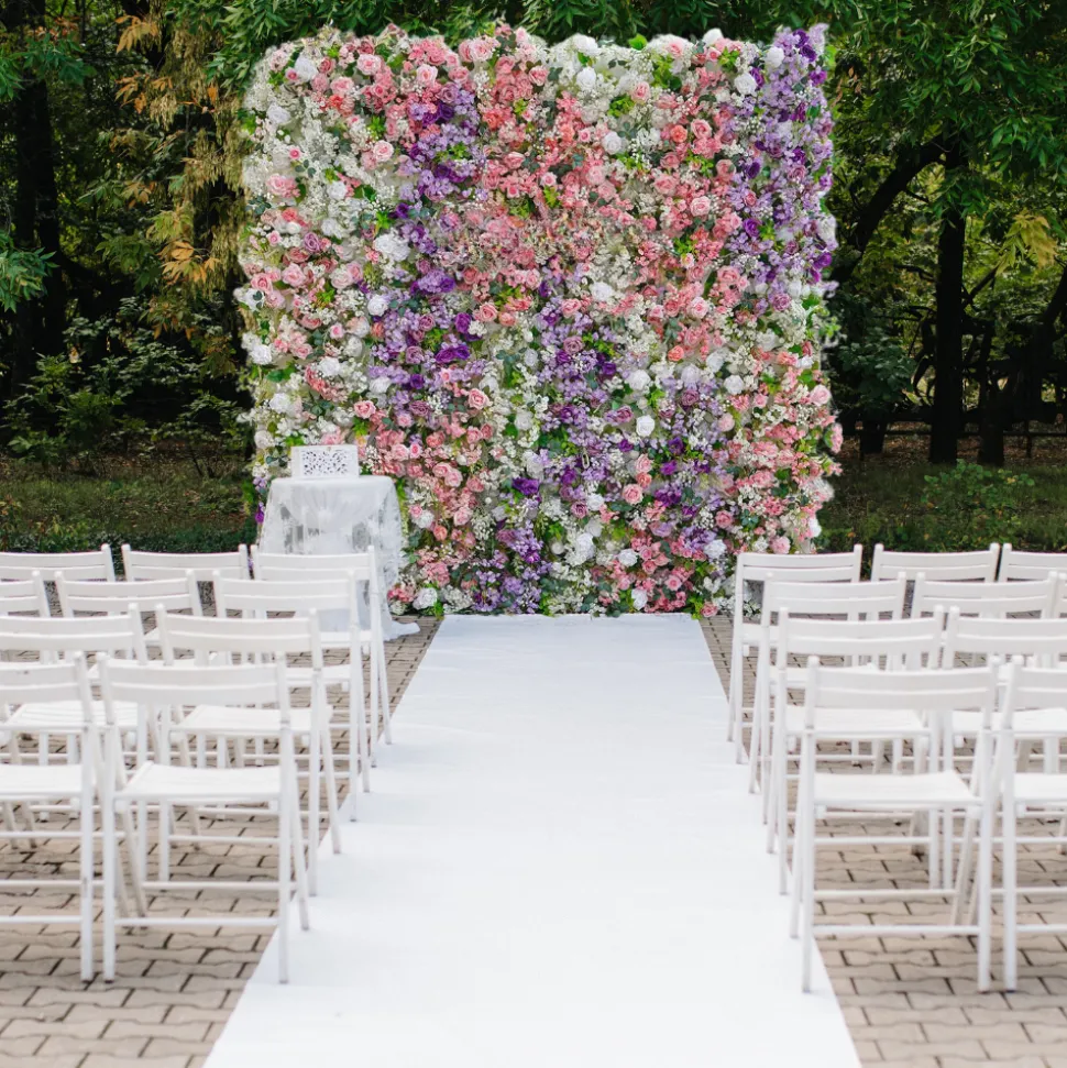 Luxe 5D Roses, Hydrangea & Babysbreath Floral Wall - Roll Up Curtain Style - Easy Install! Select Size