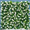 Luxe 5D White Lily & Chrysanthemum & Green Palm Leaf Floral Wall - Roll Up Curtain Style - Easy Install! Select Size
