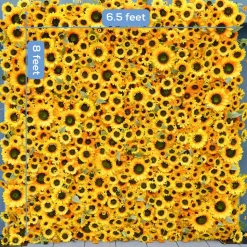 Luxe 5D Yellow Sunflower Floral Wall - Roll Up Curtain Style - Easy Install! Select Size