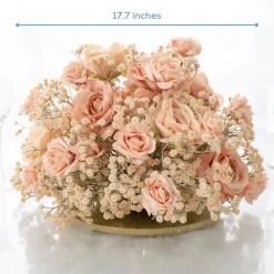 LUXE Flower Ball Rose, Baby Breath & Gypsophila Table Centerpiece - Orange