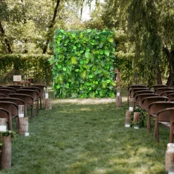 Luxe Green Leaves & Grass Floral Wall - Roll Up Curtain Style - Easy Install! Select Size