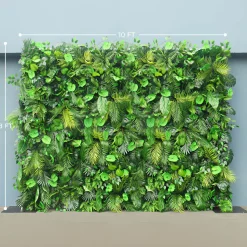 Luxe Green Leaves & Grass Floral Wall - Roll Up Curtain Style - Easy Install! Select Size