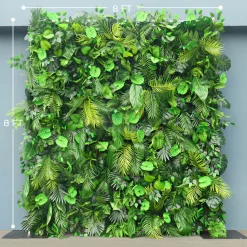 Luxe Green Leaves & Grass Floral Wall - Roll Up Curtain Style - Easy Install! Select Size