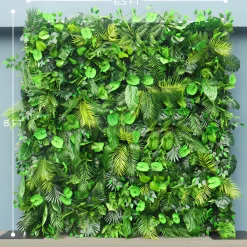 Luxe Green Leaves & Grass Floral Wall - Roll Up Curtain Style - Easy Install! Select Size