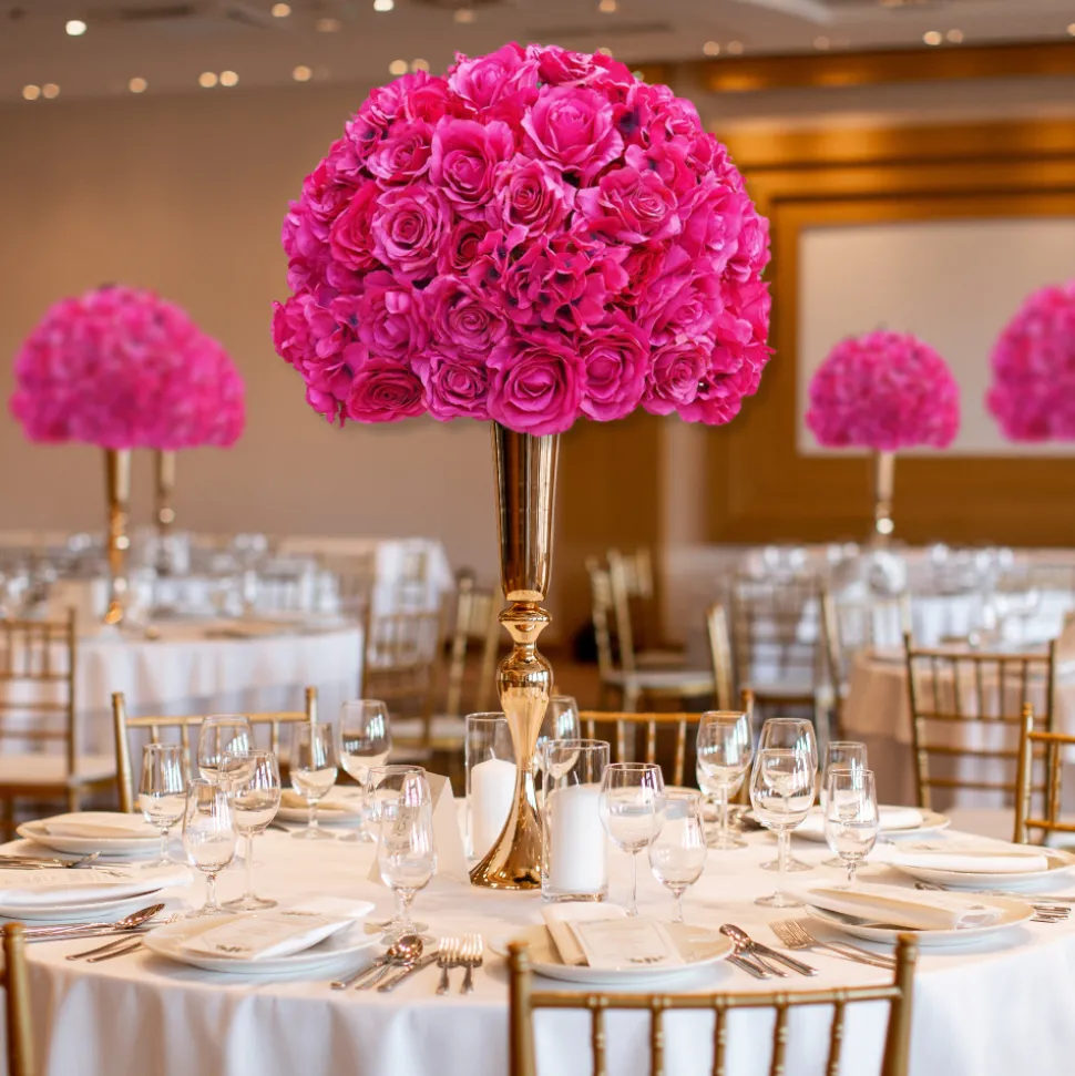 LUXE Hot Pink Rose Hydrangea Table Centerpiece - 24 Inches