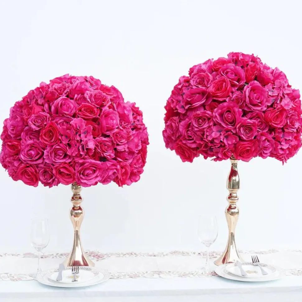 LUXE Hot Pink Rose Hydrangea Table Centerpiece - 24 Inches