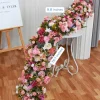 LUXE Mix Pink Rose with Greenery Table Runner - 78 Inches