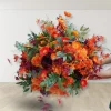 LUXE Orange & Burgundy & Green Eucalyptus Leaves Mixed Table Centerpiece - 24 Inches