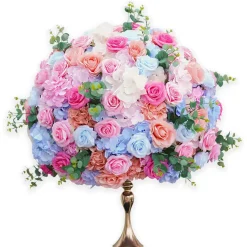 LUXE Pink & Blue Rose Hydrangea Mixed Table Centerpiece - 32 Inches