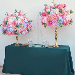 LUXE Pink & Blue Rose Hydrangea Mixed Table Centerpiece - 32 Inches