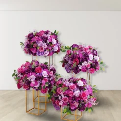 LUXE Pink & Purple Mixed Floral Table Centerpiece - 16 Inches