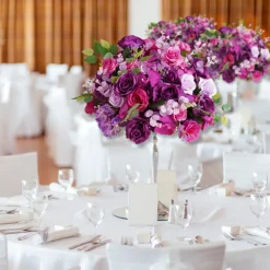LUXE Pink & Purple Mixed Floral Table Centerpiece - 16 Inches