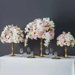 LUXE Pink, White & Champagne Rose & Orchid Mixed Table Centerpiece - Choose Your Size!