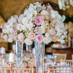 LUXE Pink, White & Champagne Rose & Orchid Mixed Table Centerpiece - Choose Your Size!