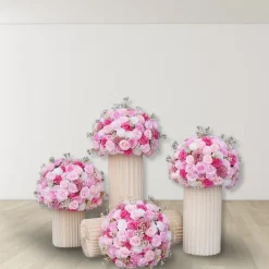 LUXE Pink & White Rose & Baby‘s Breath Table Centerpiece - Choose Your Size!