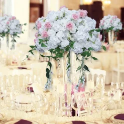 LUXE Pink & White Rose, Orchid, Hang Wisteria Mixed Table Centerpiece - Choose Your Size!