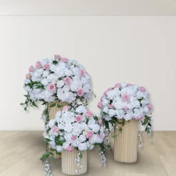 LUXE Pink & White Rose, Orchid, Hang Wisteria Mixed Table Centerpiece - Choose Your Size!