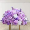 LUXE Purple Rose & Lavender Babysbreath Mixed Floral Table Centerpiece - 24 Inches