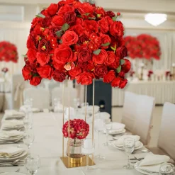 LUXE Red Rose Table Centerpiece - 28 Inches