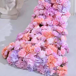 LUXE Romantic Purple & Pink Rose Table Runner - 78 Inches
